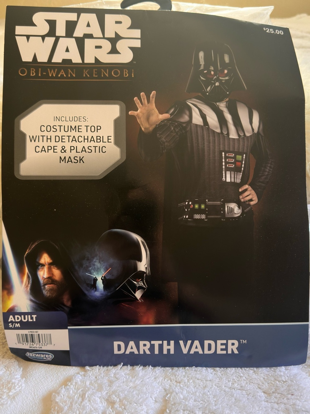 Star Wars Darth Vader Costume Top in Black with Detachable Cape and Mask